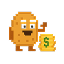 Potato with moneybag